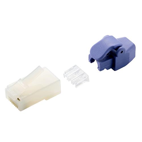 エレコム(ELECOM) LD-6RJ45T10/TP2 ハーフクリア RJ45 LANコネクタ Cat6 10個 自作用 ロードバー+プロテクター 配線ミス低減 爪折れ防止 金メッキ