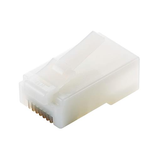 エレコム(ELECOM) LD-RJ45T10/T2 ハーフクリア RJ45 LANコネクタ Cat5e 10個 自作用 爪折れ防止 単線・より線 両対応 金メッキ