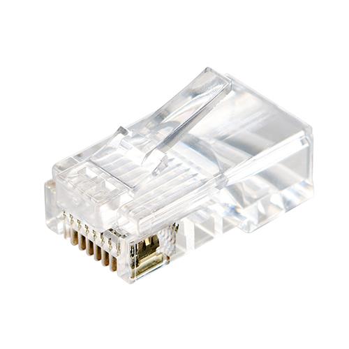 エレコム(ELECOM) LD-RJ45T100V2 クリア RJ45 LANコネクタ Cat5e 100個 業務用 自作用 単線・より線 両対応 金メッキ