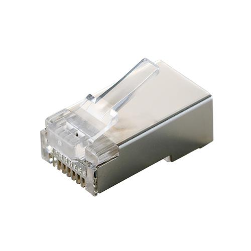 エレコム(ELECOM) LD-SRJ45T10V2 シルバー RJ45 LANコネクタ Cat5e STP 10個 自作用 単線・より線 両対応 金メッキ