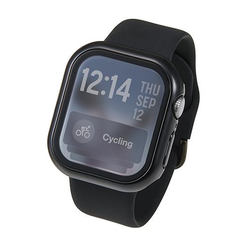 エレコム(ELECOM) AW-25BFCGPBK ブラック アップルウォッチ カバー Series 11/10 (42mm) フルカバー 強化ガラス 10H メタリック 耐衝撃PCフレーム
