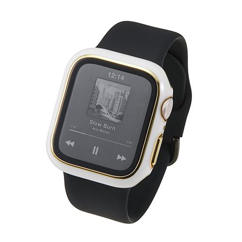 エレコム(ELECOM) AW-25EFCGJWH ホワイト アップルウォッチ カバー SE 第3世代/第2世代 (40mm) フルカバー メタリックライン 耐衝撃PCフレーム