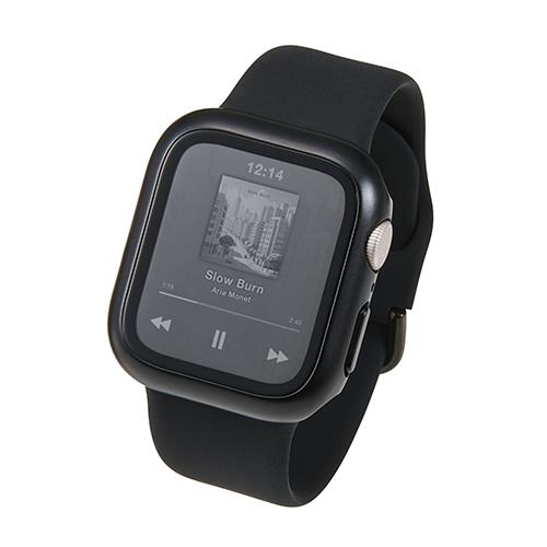 エレコム(ELECOM) AW-25EFCGPBK ブラック アップルウォッチ カバー SE 第3世代/第2世代 (40mm) フルカバー 強化ガラス メタリック 耐衝撃PCフレーム