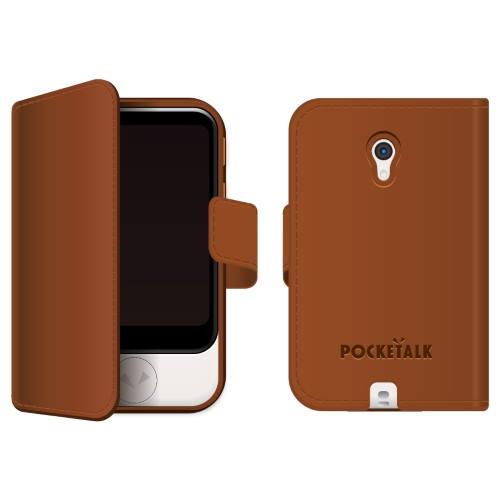 ソースネクスト(SOURCENEXT) POCKETALK S ポケトークS 専用手帳型ケース ブラウン PTS-NBR