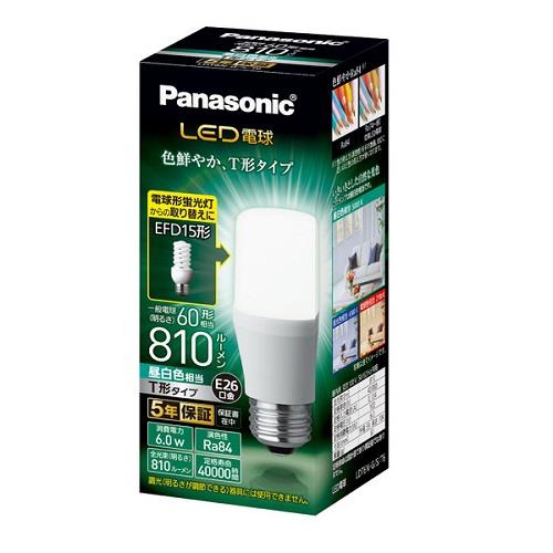 パナソニック(Panasonic) LDT6NGST6 LED電球 T形タイプ 昼白色 E26口金 60W形相当 810lm