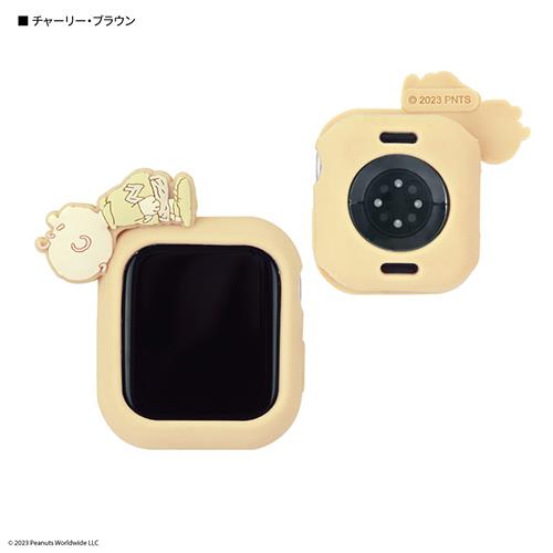 グルマンディーズ(gourmandis) SNG-741B チャーリー・ブラウン Apple Watch 41/40mm用 ピーナッツ スヌーピー シリコンケース