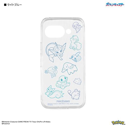 グルマンディーズ(gourmandis) POKE-986LBL ライトブルー ポケットモンスター Google Pixel 9a 対応 クリアケース