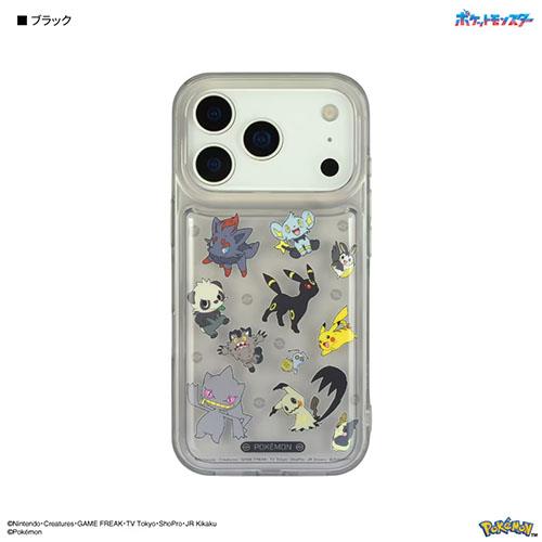 グルマンディーズ(gourmandis) PKE-23BK ブラック ポケットモンスター IIIIfit Clear iPhone17 Pro 対応 ケース