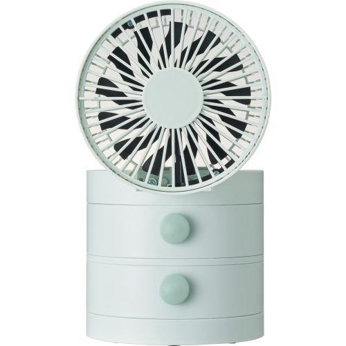 ドウシシャ(Doshisha) FSW-113U-LBL ライトブルー 11cmUSB引き出しデスクファン 卓上扇風機 風量3段階