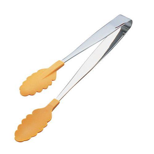 田辺金具 18-0抗菌 耐熱カラートング 大 オレンジ