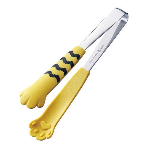 田辺金具 18-0卓上トング きゃっちだにゃん しま 黄