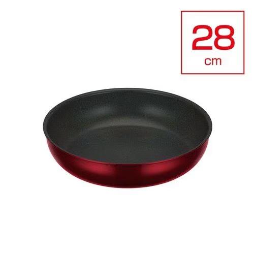 サーモス(THERMOS) KVD-028-DR ディープレッド デュラブルシリーズ取っ手のとれるフライパン