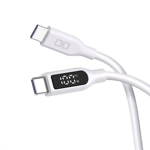 CIO(シーアイオー) CIO-SL-SC-CC1-WH ディスプレイ付き シリコンケーブル CtoC 100W 1m ホワイト