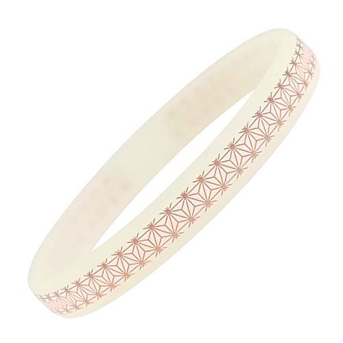 オルアージュ SM0339 麻の葉 ライト×ピンク スパークノンX シリコンバンド Mサイズ 静電気緩和ブレスレット