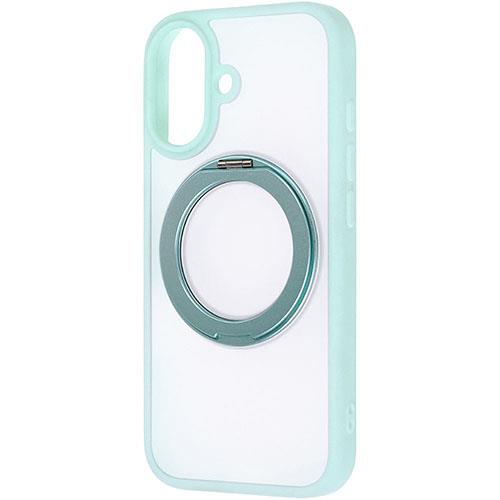 ray-out(レイ・アウト) iPhone17用 ハイブリッドケース シルキーマット マグネット充電対応 リング付き / ブルー RT-P52BS11/A