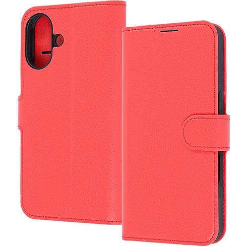 ray-out(レイ・アウト) iPhone17用 手帳型レザーケース シンプル マグネット / レッド RT-P52ELC1/R