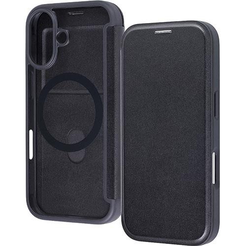 ray-out(レイ・アウト) iPhone17用 クリアフリップケース マグネット マグネット充電対応 / ブラック RT-P52LCM/B
