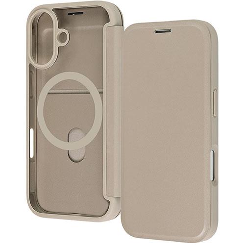 ray-out(レイ・アウト) iPhone17用 クリアフリップケース マグネット マグネット充電対応 / ベージュ RT-P52LCM/BE