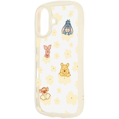 ray-out(レイ・アウト) iPhone17用 ディズニー / Puffull 衝撃吸収 バンパー ハイブリッドケース / プーさんと仲間達_花柄2 RC-DP52CMD2MLW/PO72