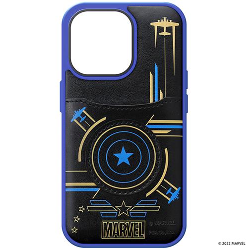 PGA PG-DPT22Q22CTA キャプテン・アメリカ iPhone 14 Pro用 タフポケットケース 耐衝撃/耐振動