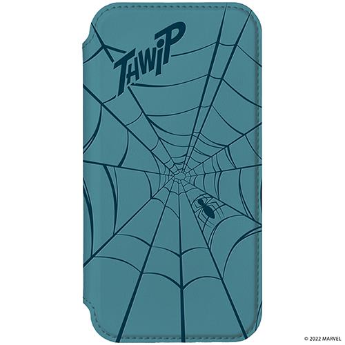 PGA PG-DGF22S20SPM スパイダーマン iPhone14ProMax用 手帳型 ガラスフリップケース