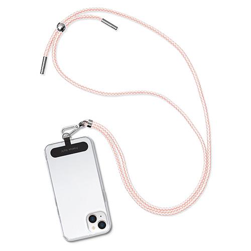 PGA PG-SDSTR01PK ピンク×ホワイト ストラップホルダー付 丸紐ショルダーストラップ