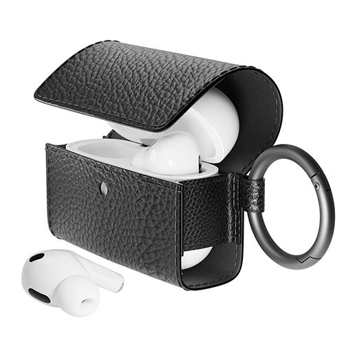 PGA PG-APP2PU04BK ブラック AirPods Pro 第2/1世代 用 PUレザーフリップケース