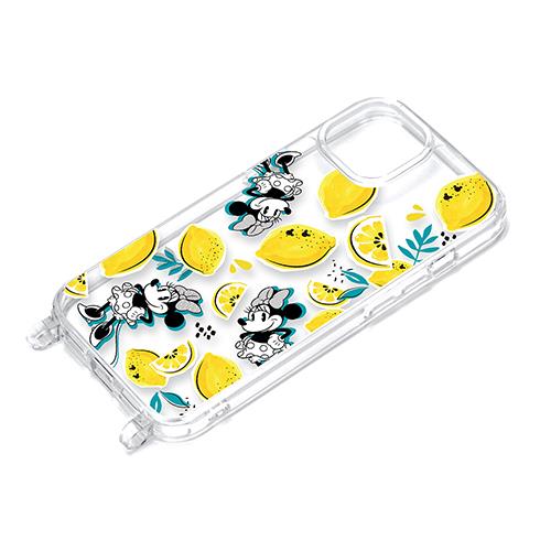 PGA iPhone15用 ショルダーストラップホール付クリアハイブリッドケース ミニーマウス