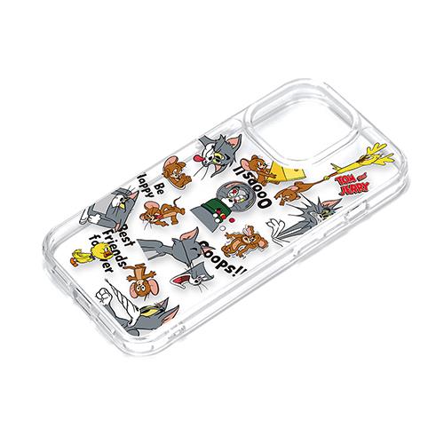 PGA iPhone15 Pro用 クリアハイブリッドケース トムとジェリー/ファニーアート