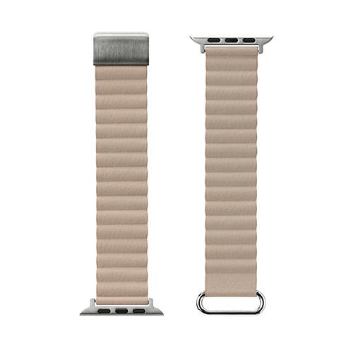 PGA PG-AW49MG02IV アイボリー Apple Watch 49/45/44/42mm用 PUレザーマグネットバンド