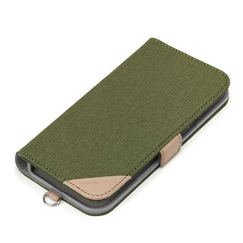 PGA PG-24AFP12GR キャンバス/カーキー iPhone16用 フリップカバー