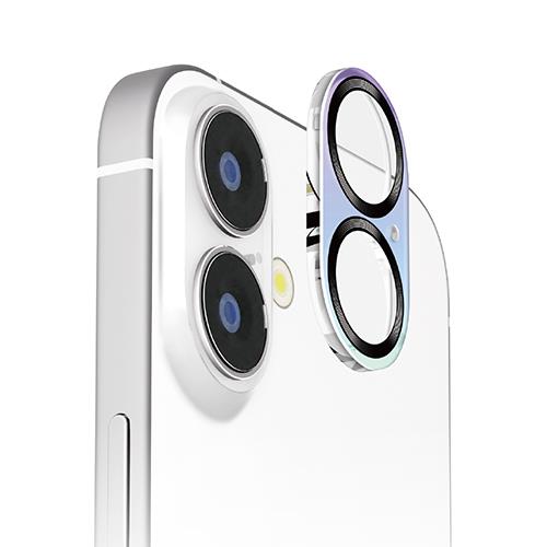 PGA PG-24ACLG12BK オーロラ/ブラック iPhone16/16Plus用 カメラフルプロテクター