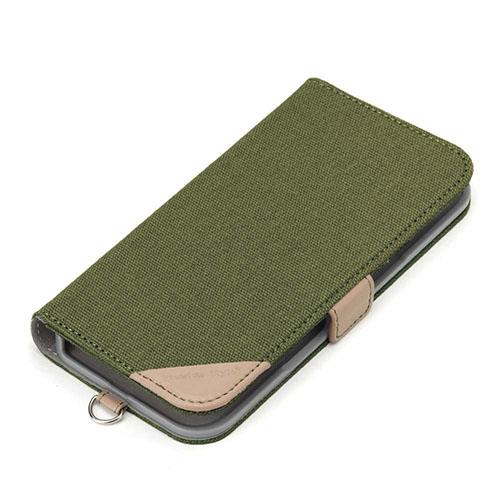 PGA PG-24BFP12GR キャンバス/カーキー iPhone16Pro用 フリップカバー