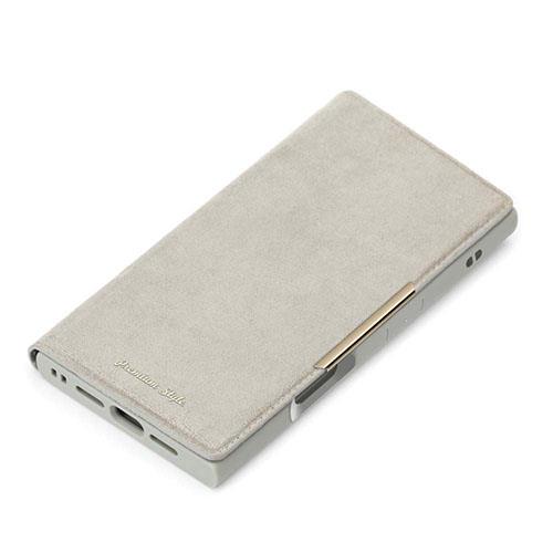 PGA PG-24BCF07GY スエード調/グレー iPhone16Pro用 クリアフリップケース