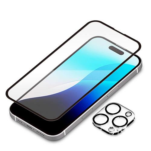 PGA PG-24BGLFPST 高透明 iPhone16Pro用 液晶全面保護ガラス カメラプロテクターセット