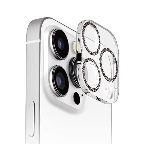 PGA PG-24BCLG06BK ラメブラック iPhone16Pro/16ProMax用 カメラフルプロテクター