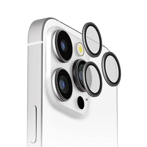 PGA PG-24BCLG19BK ブラック iPhone16Pro/16ProMax用 カメラレンズプロテクター