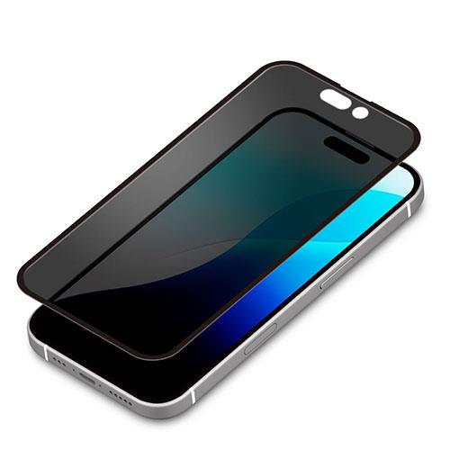 PGA PG-24DGLF03MB 覗き見防止/高光沢 iPhone16ProMax用 液晶全面保護ガラス