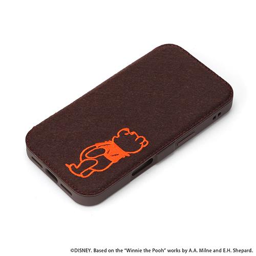 PGA PG-D24BGF06POO くまのプーさん iPhone 16 Pro用 ガラスフリップケース ディズニーキャラクター
