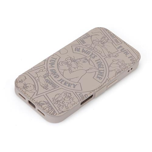 PGA PG-W24BGF01TAJ トムとジェリー iPhone16Pro用 ガラスフリップケース
