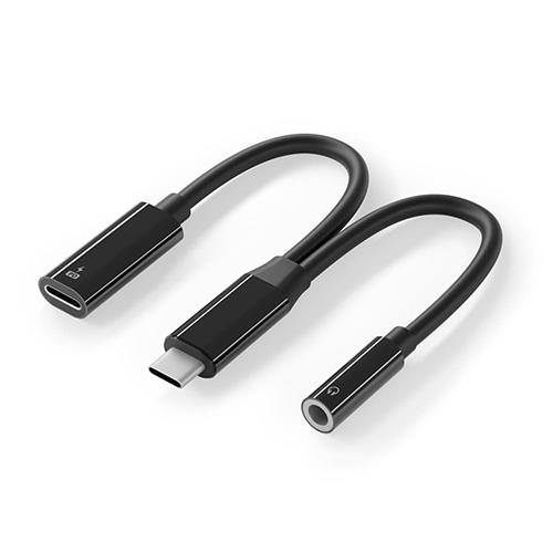 PGA PG-35CCHG01BK USB-C充電ポート付 3.5mm to USB-C イヤホン変換アダプタ