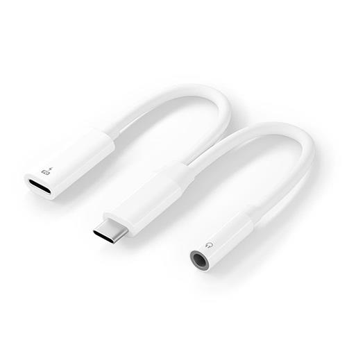 PGA PG-35CCHG02WH USB-C充電ポート付 3.5mm to USB-C イヤホン変換アダプタ