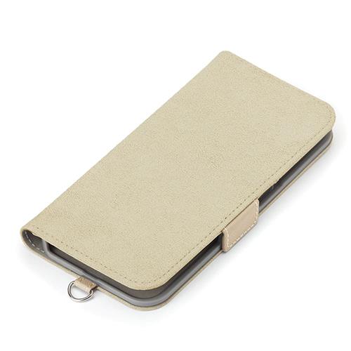 PGA PG-25KFP08BE ベージュ iPhone 16e用 フリップカバー スエード調 手帳型ケース