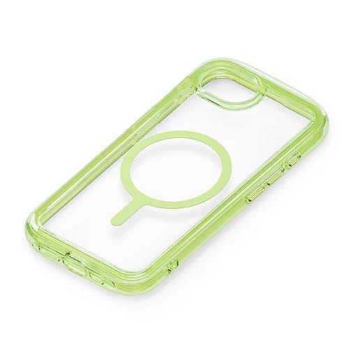 PGA PG-25KMA06GR ネオングリーン iPhone 16e用 MagSafe対応 エアクッションケース ネオン 背面ケース
