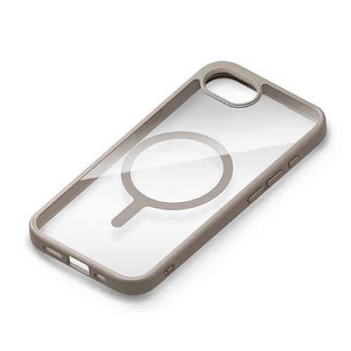 PGA PG-25KMH02BE クリアベージュ iPhone 16e用 MagSafe対応 ハイブリッドケース 背面ケース