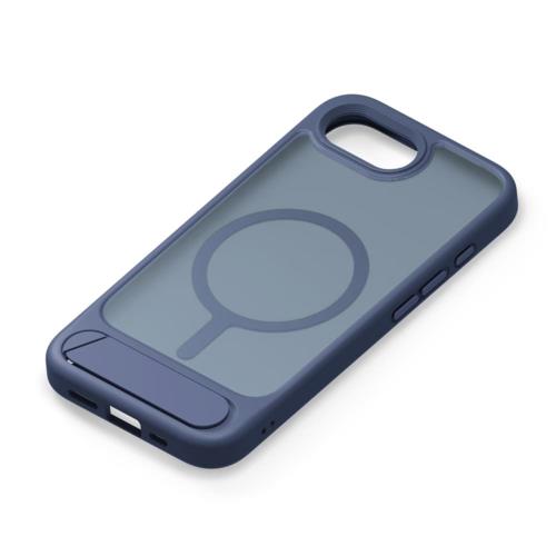 PGA PG-25KMH12NV マットネイビー iPhone 16e用 MagSafe対応 スタンド付ハイブリッドケース 背面ケース