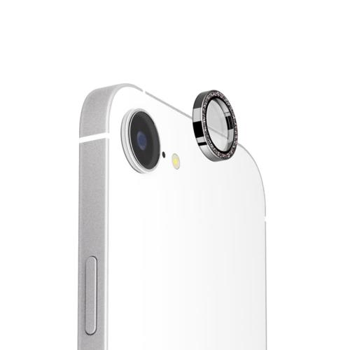 PGA PG-25KCLG06BK ラメブラック iPhone 16e用 カメラレンズプロテクター カメラプロテクター