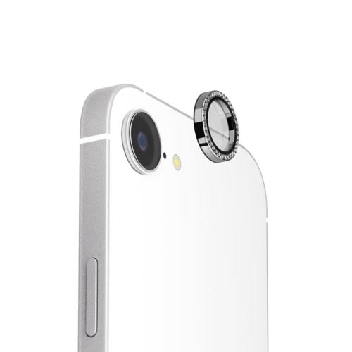 PGA PG-25KCLG11BK ラインストーン/ブラック iPhone 16e用 カメラレンズプロテクター カメラプロテクター