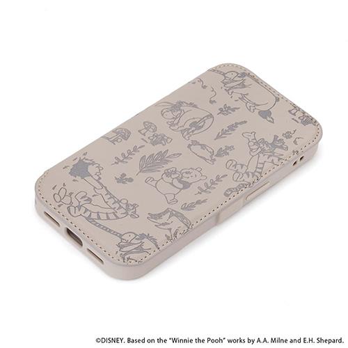 PGA PG-D25KGF03POO くまのプーさん iPhone 16e用 ガラスフリップケース Disneyケース