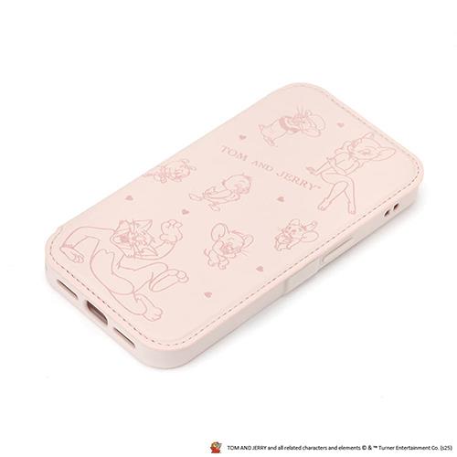 PGA PG-W25KGF02TAJ トムとジェリー/B iPhone 16e用 ガラスフリップケース Warner Bros.ケース